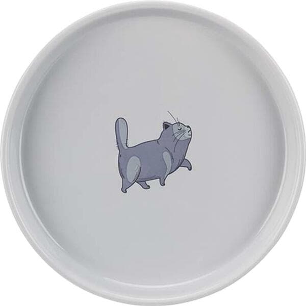 Trixie Bowl Flat & Wide Cat Ceramic Gray 600ml