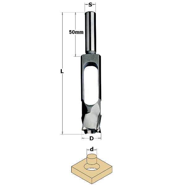 CMT SP PLUG CUTTER D=12X140 S=13X50 RH