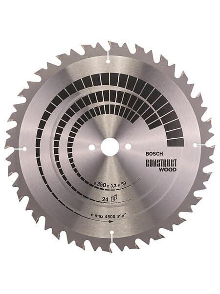 Bosch Sågklinga för trä CONSTRUCT WOOD; 350x3.2x30.0 mm; Z24; 20°