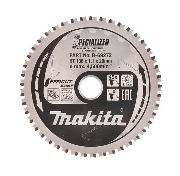 Makita Sågklinga för metall Efficut; 136x20x1.1 mm; Z45