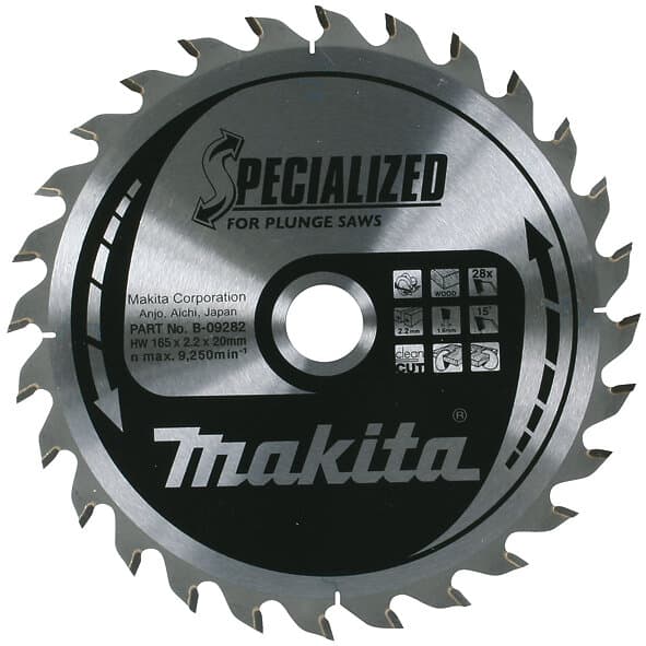 Makita Sågklinga för trä ; 165x2.2x20.0 mm; Z28; 23°