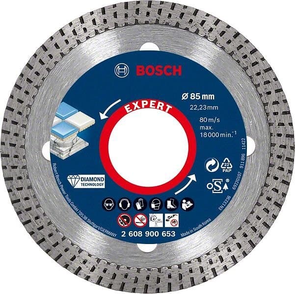 Bosch Diamantkapskiva Expert HardCeramic 85 x 22.23 x 1.6 x 7 mm