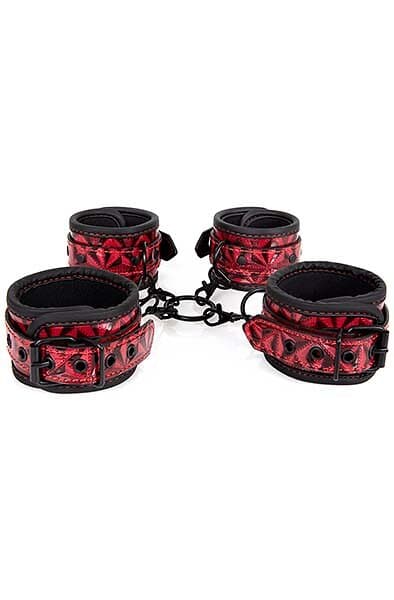 Diabolique Dark Hog-Tie With Cuffs Red