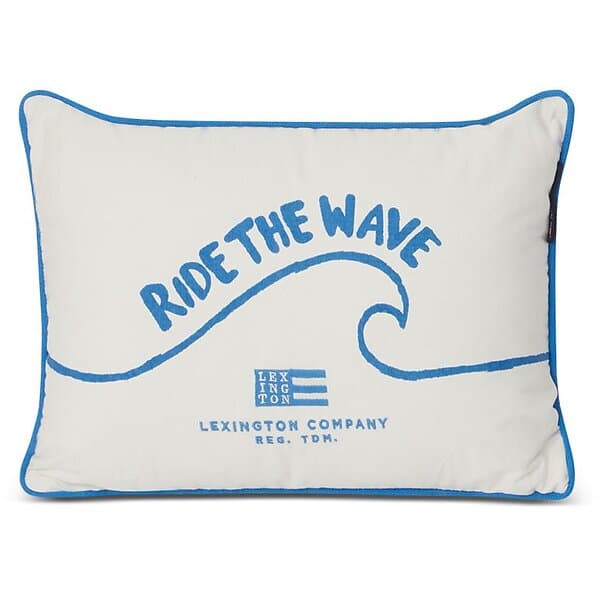 Lexington Ride The Wave Kuddfodral 30x40 cm Bomullscanvas Blue/Vit