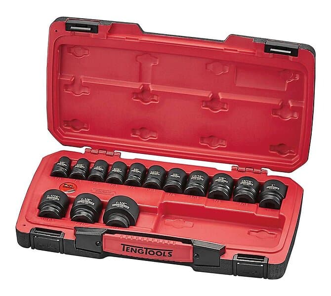 Teng Tools Krafthylssats T9218AF 1/2 DIN Tum 18 delar