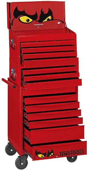 Teng Tools Tool Trolley TC816SV 16 drawers, röd