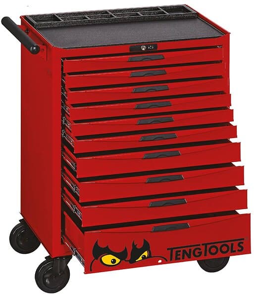 Teng Tools Tool Trolley TCW810N 10 drawers, röd