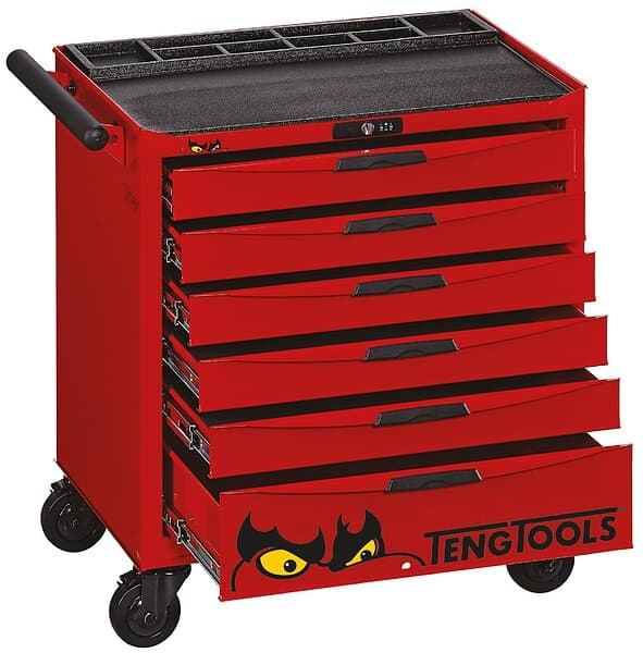 Teng Tools Tool Trolley TCW806N 6 drawers, röd