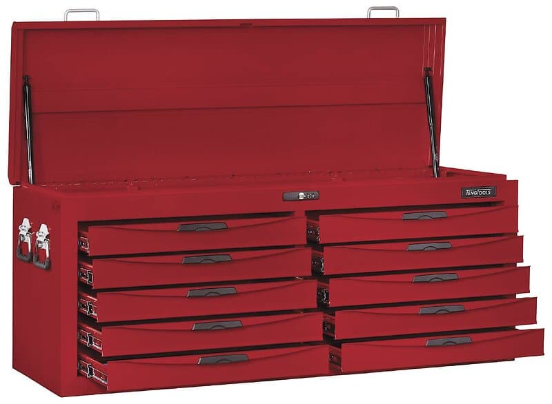 Teng Tools Topplåda TC810N 10 drawers, extra bred, röd