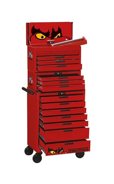 Teng Tools Tool Trolley TC816STACK 16 drawers, röd