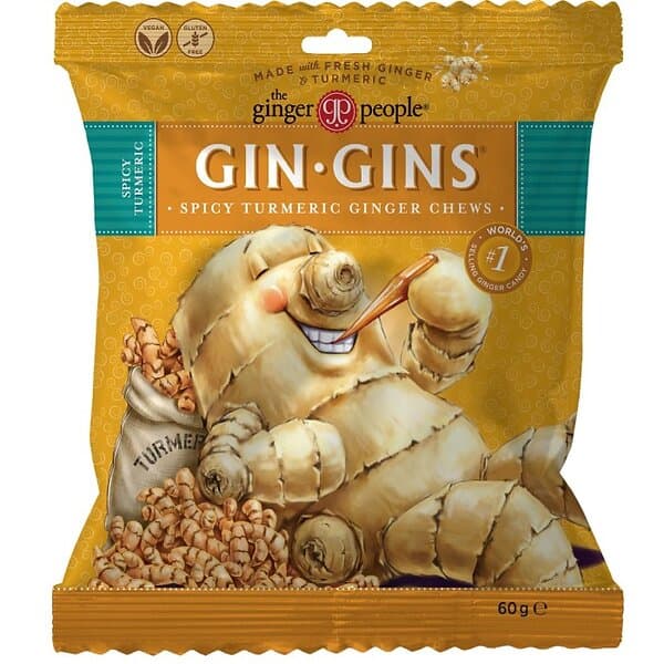 The Ginger People Gin Gins Ingefärsgodis Gurkmeja Starka 60g