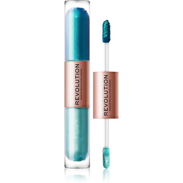 Makeup Revolution Double Up Flytande ögonskugga 2-i-1 Skugga Tranquillity Blue 2