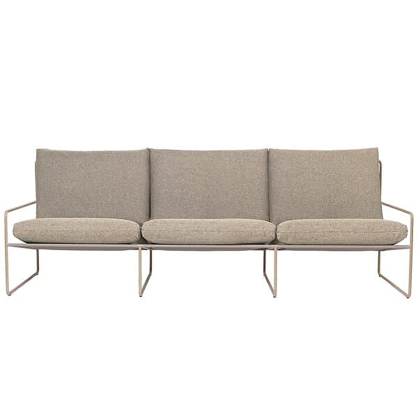 Ferm Living Desert Dolce Sofa Cashmere/Mörk Sand 3-Sits Dark Stål