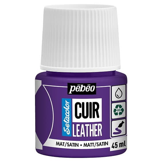 Pebeo Cuir Leather 45ml läderfärg – Lila, matt satin-finish