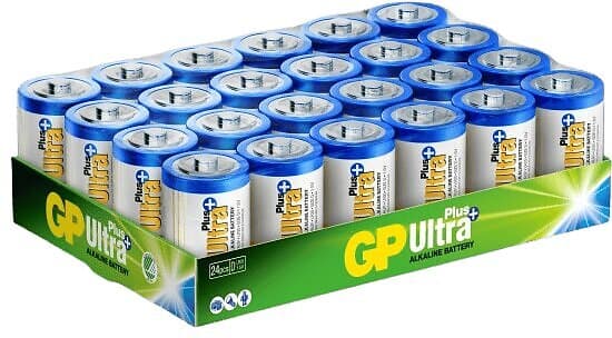 GP Batteries Ultra Plus Alkaliska D-batterier (LR20) Box 24-P