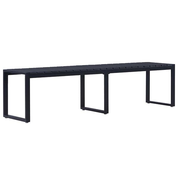 vidaXL Trädgårdsbench 180 cm PS-skiva svart 49493