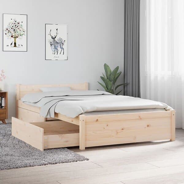 vidaXL Seng Ramme med lådor 90x190 cm 3103478