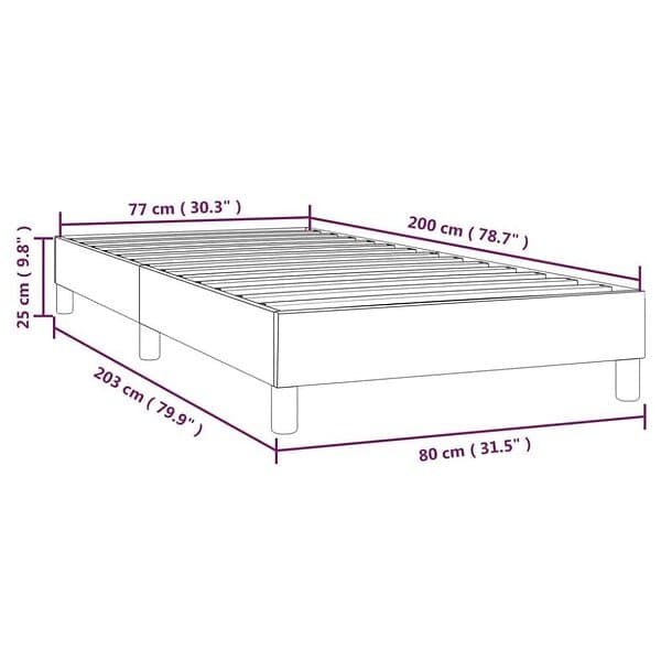 vidaXL Mattress base mörkgrå 80x200 cm tyg 3120567