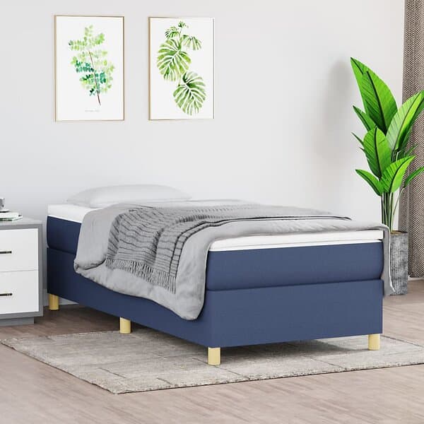 vidaXL Mattress base med madrass blå 90x190 cm tyg 3144488