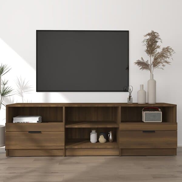 vidaXL TV-bænk brun ek 150x33,5x45 cm konstruerat trä 817116