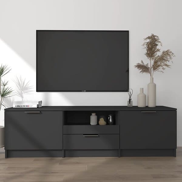 vidaXL TV-bænk svart 140x35x40 cm konstruerat trä 811449