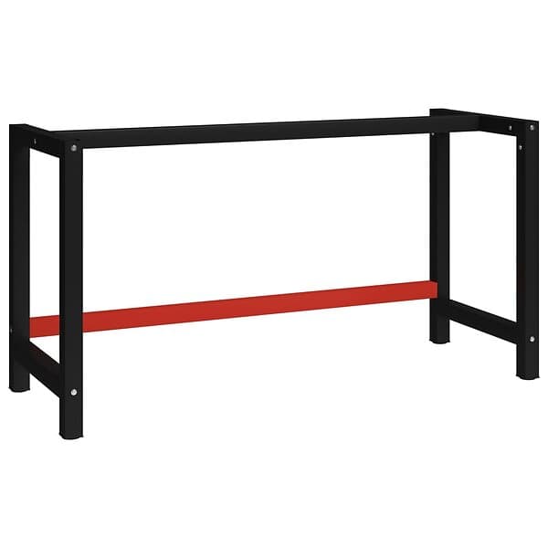 vidaXL Ram till arbetsbänk metall 150x57x79 cm svart och röd 147929