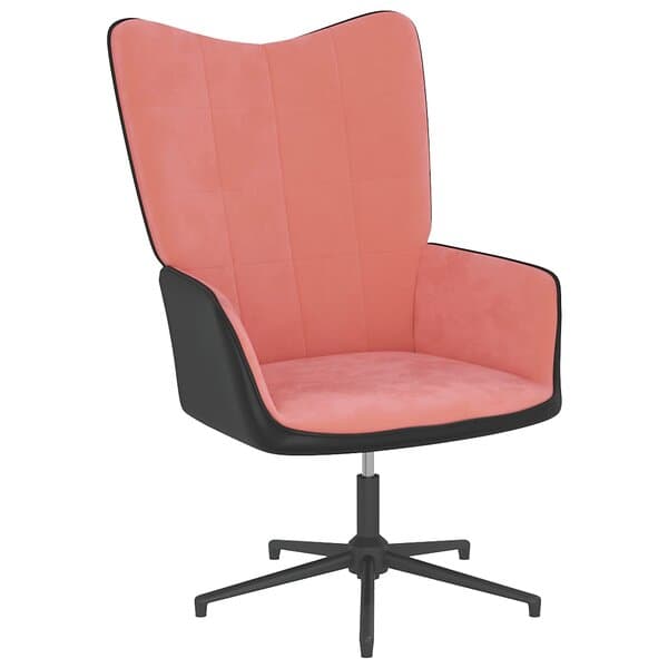 vidaXL Vilstol rosa sammet och PVC 327835