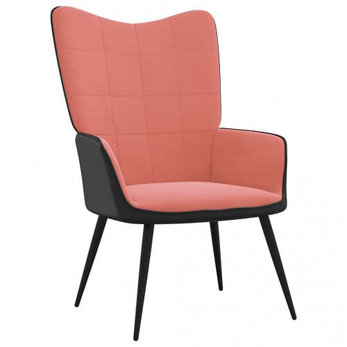 vidaXL Vilstol rosa sammet och PVC 327813