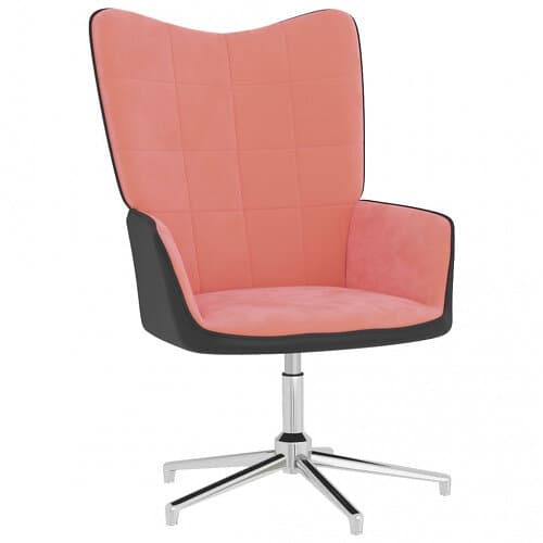 vidaXL Vilstol rosa sammet och PVC 327857