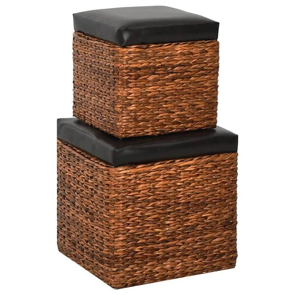 vidaXL Ottoman set 2 delar sjögräs brun 246110