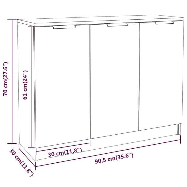 vidaXL Byrå brun ek 90.5x30x70 cm konstruerat trä 817026