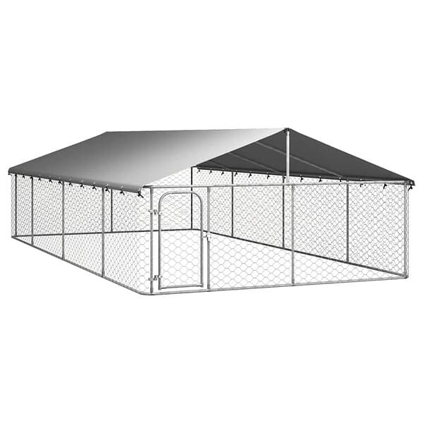 vidaXL Hundgård för utomhusbruk med tak 600x300x150 cm 171502