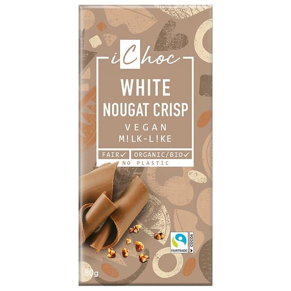 iChoc Bar of Chocolate White Nougat Crisp 80g