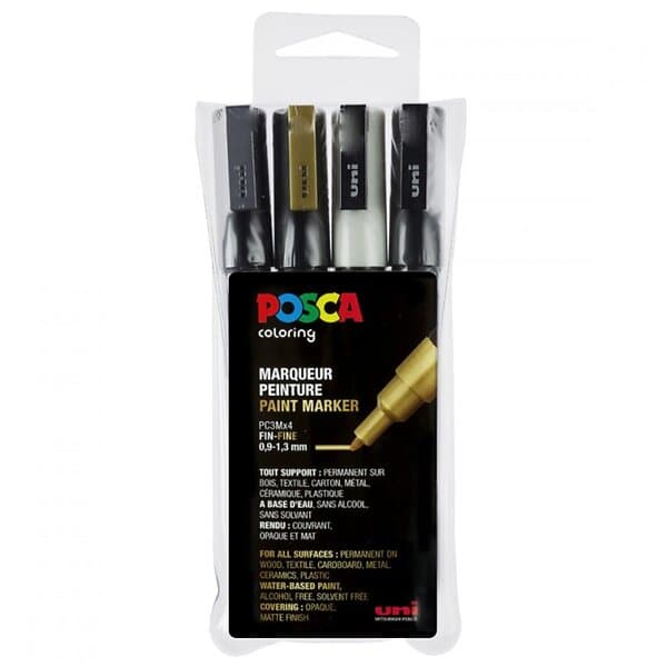 Posca PC-3M Metallic 4-set