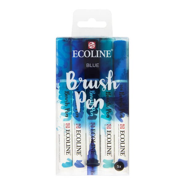 Ecoline Brush Pen Blue 5-pack