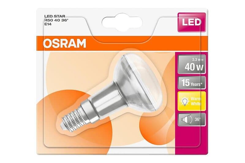 Osram LED STAR LED-spot lyspære form: R50 E14 3.3 W varmt vitt lys 2700 K