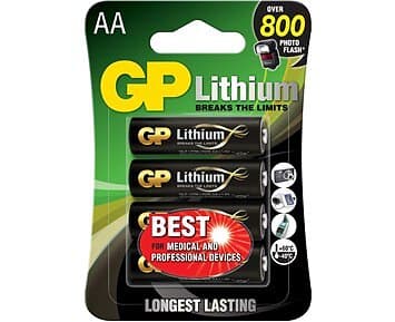 GP Batteries AA batteri Litium 1.5V, 15LF-2U4, 4-pack