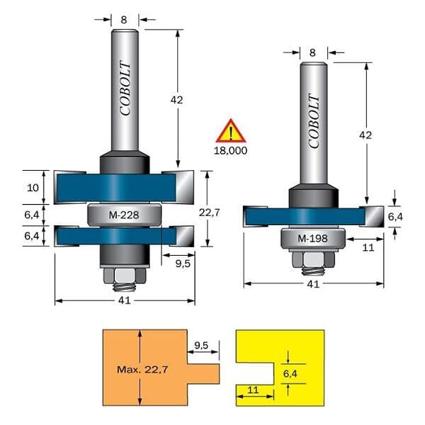 Cobolt Spontnings-sats (2 fräsar)