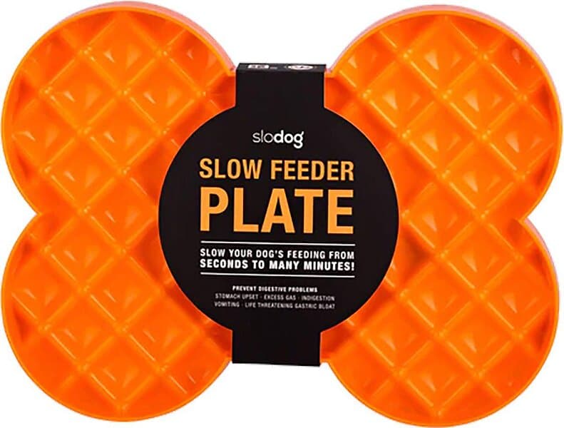 LickiMat Slickmatta Slow Feeder Plate Orange