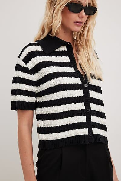 NA-KD Stickad kort cardigan