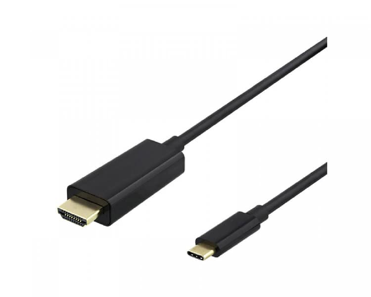 Deltaco USB-C till HDMI Kabel 4k 60Hz Svart 1m