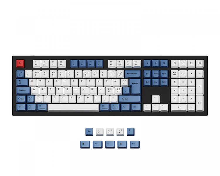 Keychron Q3/Q4/Q6/K8 PBT Keycap set ISO Nordic Modern Blue