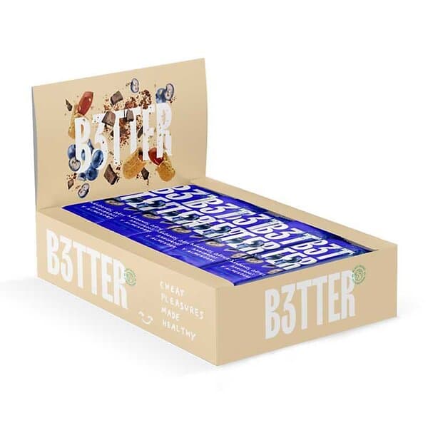 Energy B3tter Foods 35gr Bars Box Blueberries 15 Units Blå,Guld