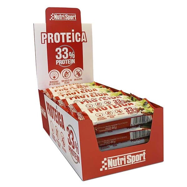 Nutrisport 33% Protein 44gr Protein Bars Box Yogurt&apple Pie 24 Units Flerfärga