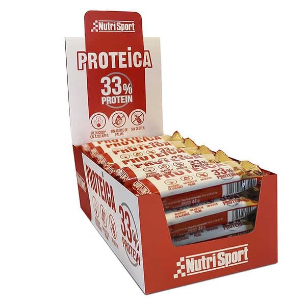 Nutrisport 33% Protein 44gr Protein Bars Box Hazelnut&praline 24 Units Flerfärga