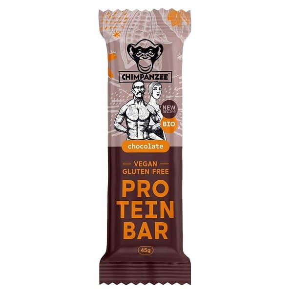 Chimpanzee Bio 45g 20 Units Chocolate Protein Bars Box Orange