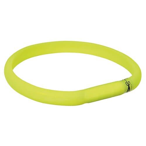 Trixie Hundhalsband Flash light band USB L-XL 70 cm/17 mm Limegrön