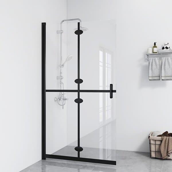 vidaXL Hopfällbar duschvägg med klart ESG-glas 110x190 cm 151184