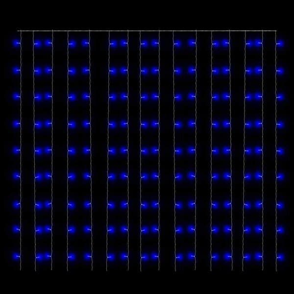 vidaXL Ljusdraperi 3x3 m 300 lysdioder blå 8 funktioner 328930