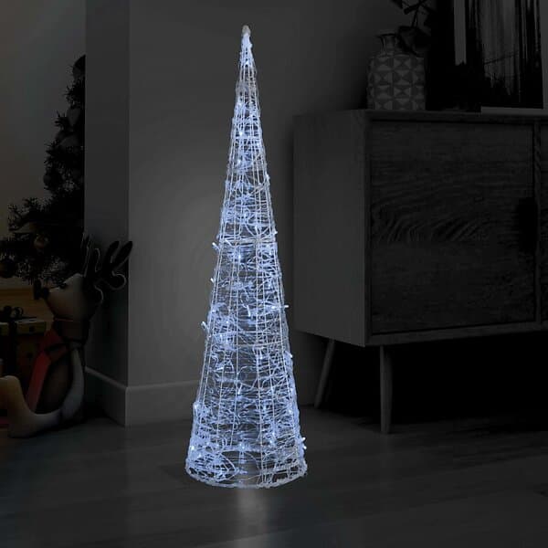 vidaXL Ljuskon LED pyramid akryl kallvit 120 cm 329806